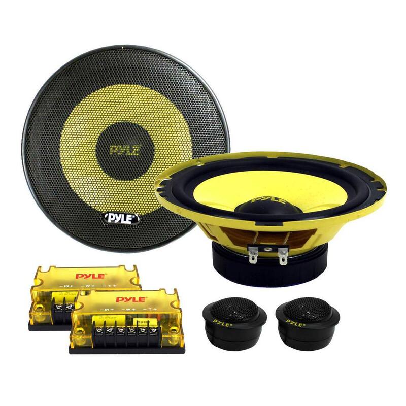Unbranded Two 6.5 in. 400-Watt 2-Way Car Component Plus Two 6.5 in. 600-Watt Subwoofer Sub Speakers - PLG6C + 2 x PLG64
