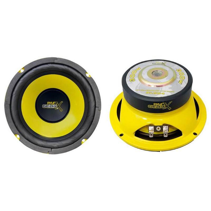 Unbranded Two 6.5 in. 400-Watt 2-Way Car Component Plus Two 6.5 in. 600-Watt Subwoofer Sub Speakers - PLG6C + 2 x PLG64