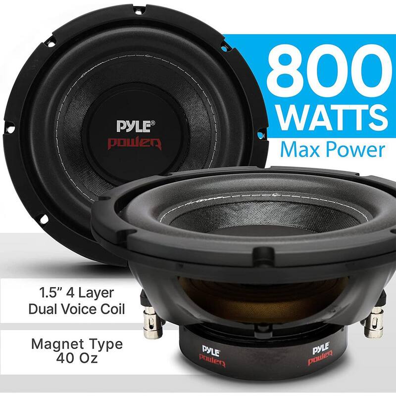 Unbranded Two 8 in. 1600-Watt Dual Voice Coil 4-Ohm Car Audio Subwoofers Speakers - 2 x PLPW8D