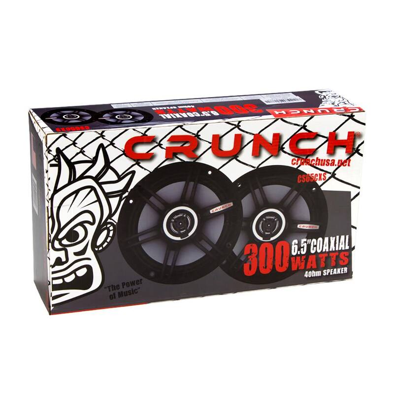 MAXXSONICS Crunch 300-Watt 6.5 in. Coax Shallow 4 Ohms CS Speakers, Black - CS-65CXS