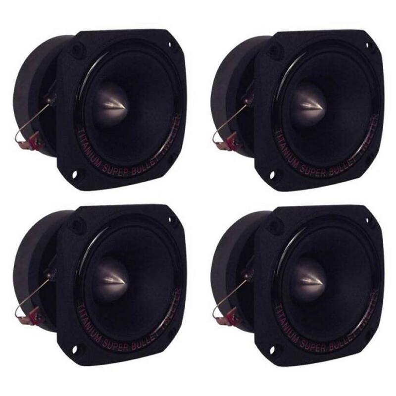 Unbranded Pyramid 1 in. 1200-Watt Heavy-duty Titanium Dome Bullet Car Super Tweeters - 4 x TW44