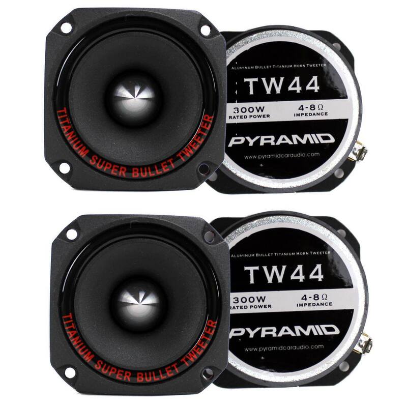 Unbranded Pyramid 1 in. 1200-Watt Heavy-duty Titanium Dome Bullet Car Super Tweeters - 4 x TW44
