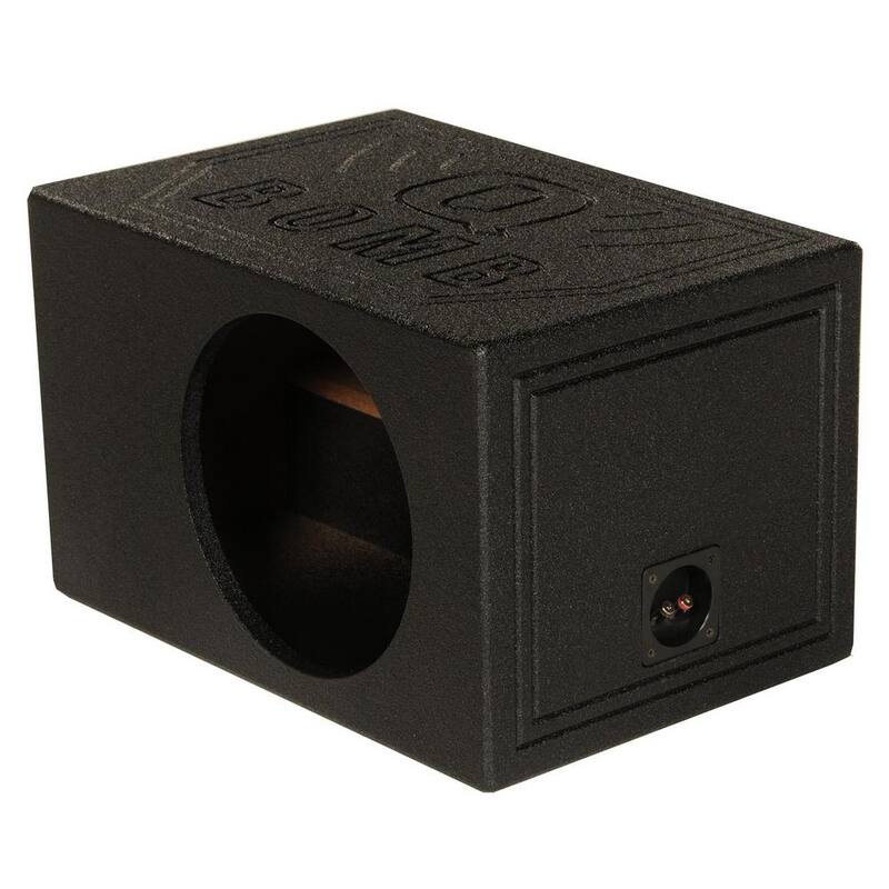 Q POWER QBOMB8VL Single 8 in. Vented Ported Car Subwoofer Sub Box Enclosure - QBOMB8VL-SINGLE
