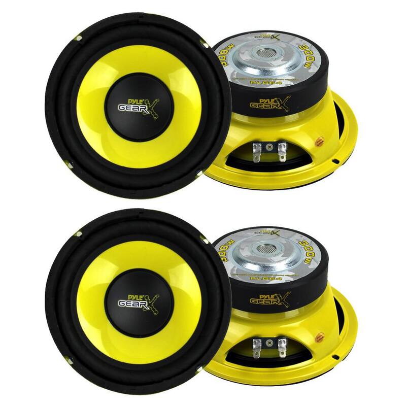 Pyle 6.5 in. 1200-Watt Car Mid Bass/Midrange Subwoofers Sub Power Speakers - 4 x PLG64