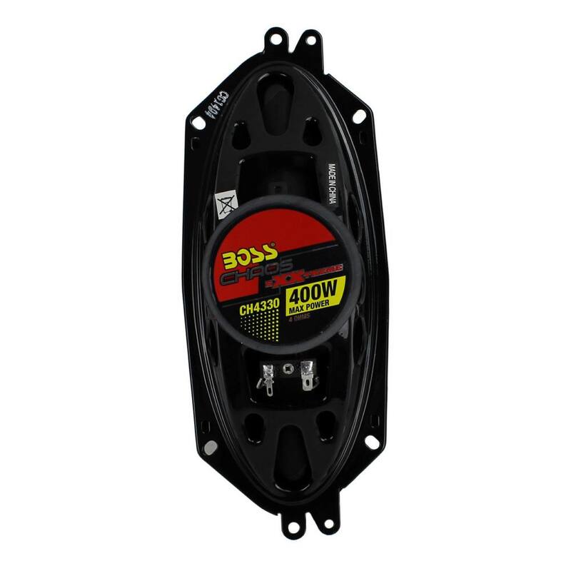 Boss Audio Systems 4 in. x 10 in. 3-Way 400-Watt Full-Range Chaos Exxtreme Car Audio Speakers CH4330 - CH4330