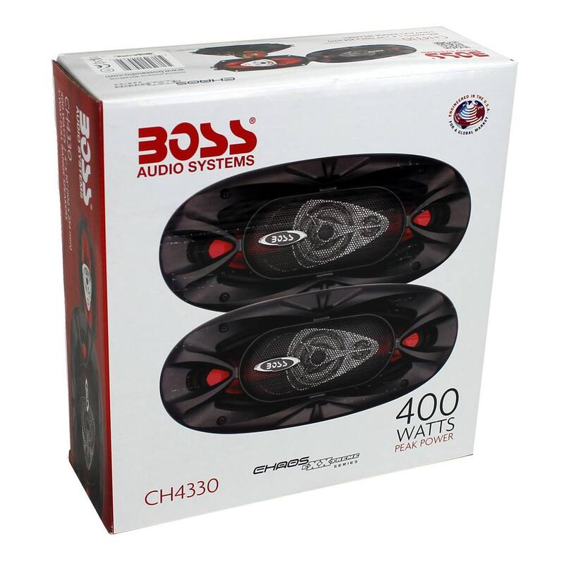 Boss Audio Systems 4 in. x 10 in. 3-Way 400-Watt Full-Range Chaos Exxtreme Car Audio Speakers CH4330 - CH4330