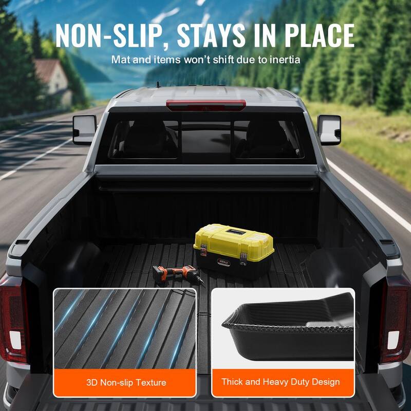 VEVOR Truck Bed Mat,Compatible with Chevrolet Silverado/GMC Sierra 1500,TPE Truck Bed Liner Mat Fits for 5.8 ft. Bed - TPEKCCCDTPEX53T9PV0