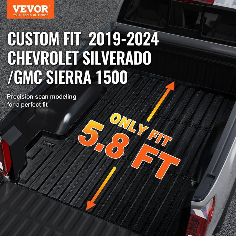 VEVOR Truck Bed Mat,Compatible with Chevrolet Silverado/GMC Sierra 1500,TPE Truck Bed Liner Mat Fits for 5.8 ft. Bed - TPEKCCCDTPEX53T9PV0