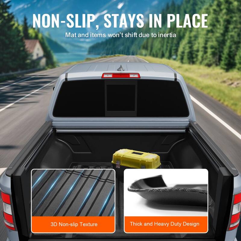 VEVOR Truck Bed Mat,Compatible with Nissan Frontier,TPE Truck Bed Liner Mat Fits for 5 ft. Bed,Thick and Heavy-Duty - TPEKCCCDTPERAC64QV0