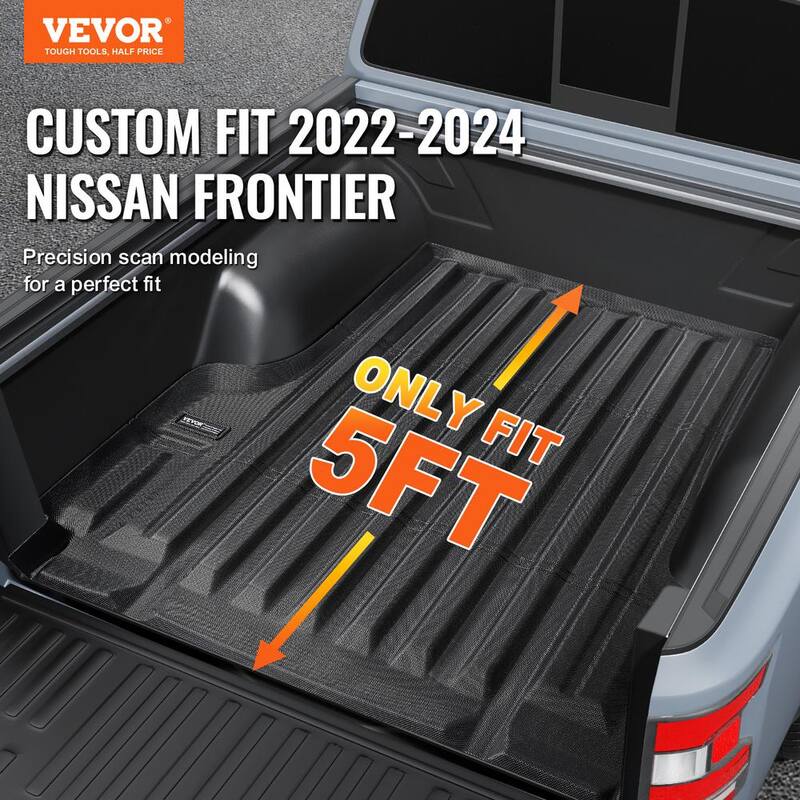 VEVOR Truck Bed Mat,Compatible with Nissan Frontier,TPE Truck Bed Liner Mat Fits for 5 ft. Bed,Thick and Heavy-Duty - TPEKCCCDTPERAC64QV0