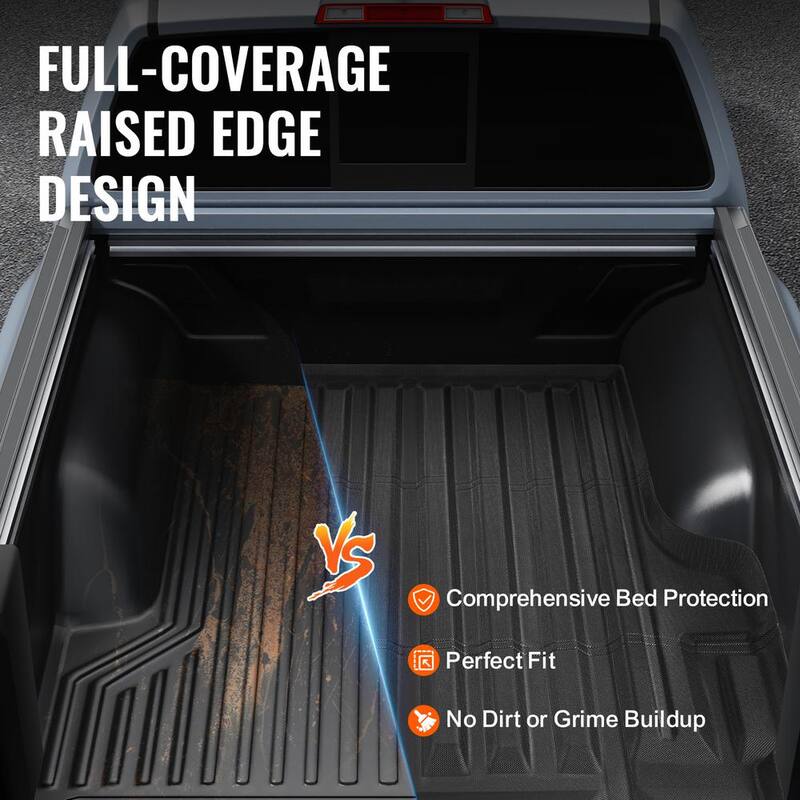 VEVOR Truck Bed Mat,Compatible with Nissan Frontier,TPE Truck Bed Liner Mat Fits for 5 ft. Bed,Thick and Heavy-Duty - TPEKCCCDTPERAC64QV0