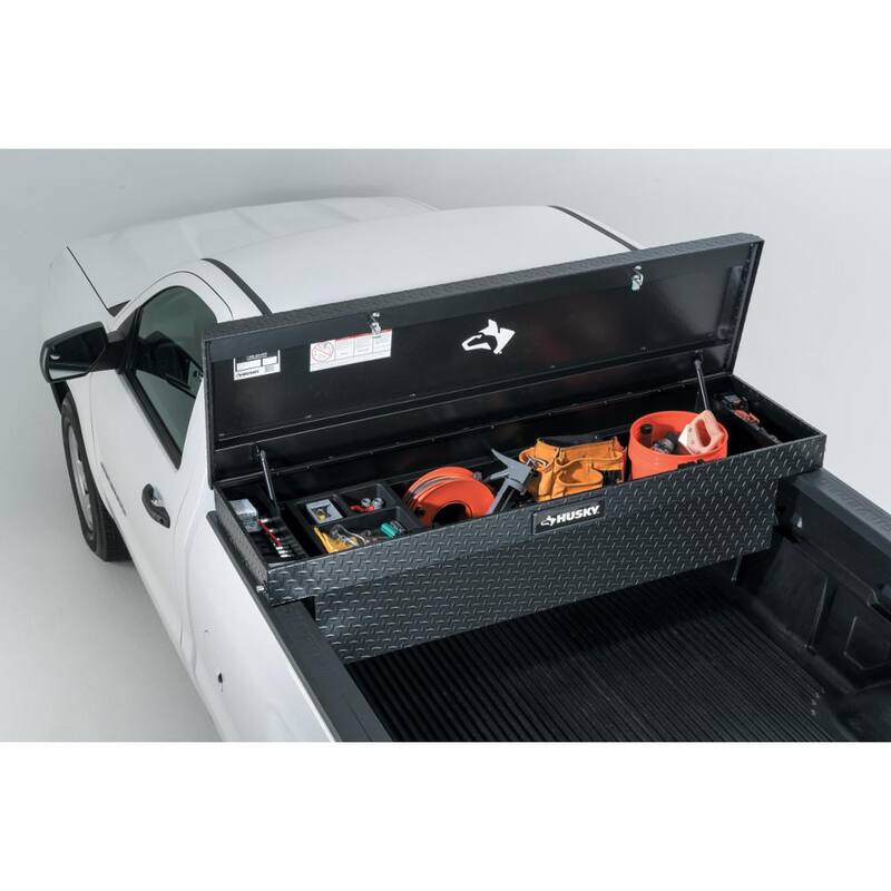 Husky 71.36 in. Matte Black Aluminum Full Size Crossbed Truck Tool Box - 102100-53-01
