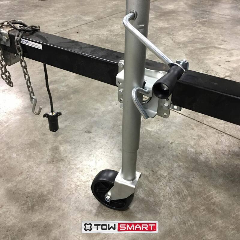 TowSmart 1,000 lbs. Capacity 10 in. Lift Side Wind Swing Down Bolt On Trailer Jack - 7286
