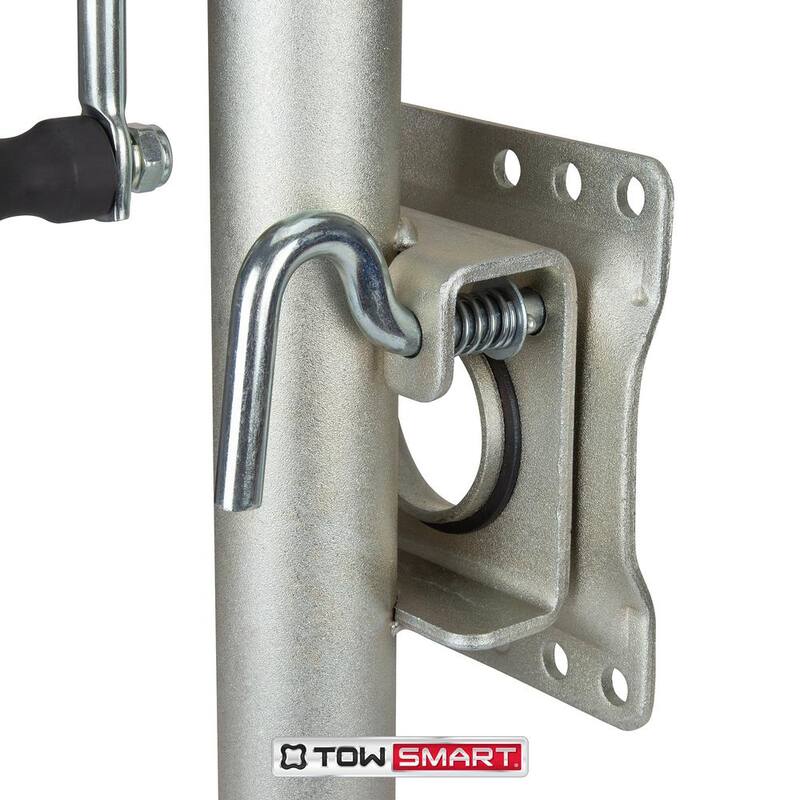 TowSmart 1,000 lbs. Capacity 10 in. Lift Side Wind Swing Down Bolt On Trailer Jack - 7286