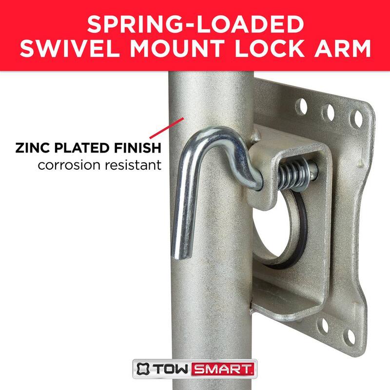 TowSmart 1,000 lbs. Capacity 10 in. Lift Side Wind Swing Down Bolt On Trailer Jack - 7286