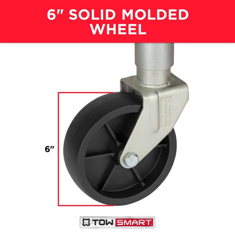 TowSmart 1,000 lbs. Capacity 10 in. Lift Side Wind Swing Down Bolt On Trailer Jack - 7286
