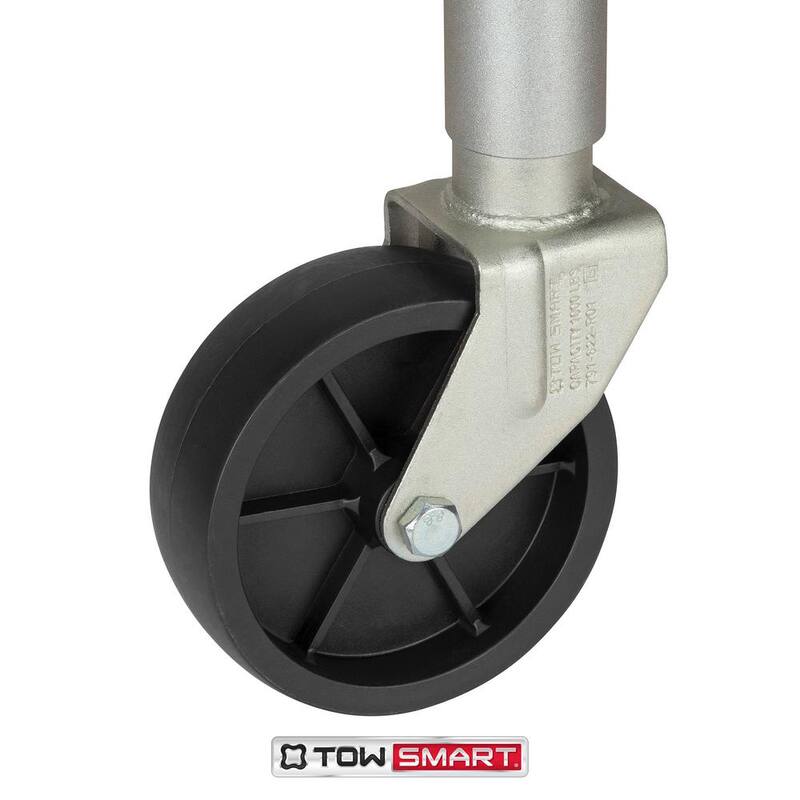 TowSmart 1,000 lbs. Capacity 10 in. Lift Side Wind Swing Down Bolt On Trailer Jack - 7286