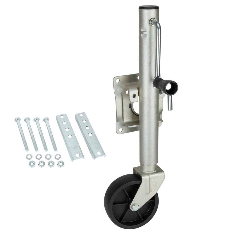 TowSmart 1,000 lbs. Capacity 10 in. Lift Side Wind Swing Down Bolt On Trailer Jack - 7286