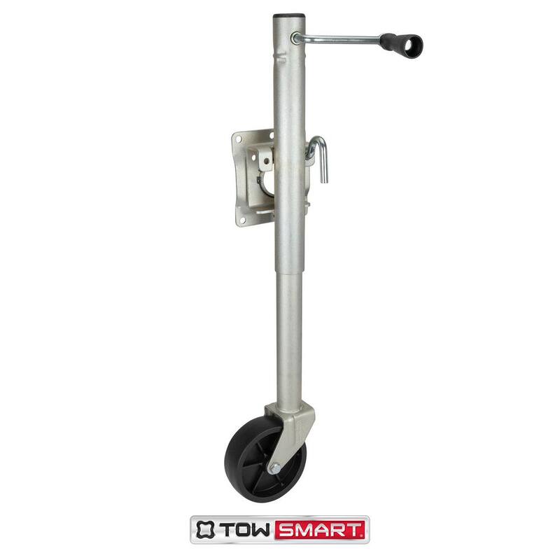 TowSmart 1,000 lbs. Capacity 10 in. Lift Side Wind Swing Down Bolt On Trailer Jack - 7286