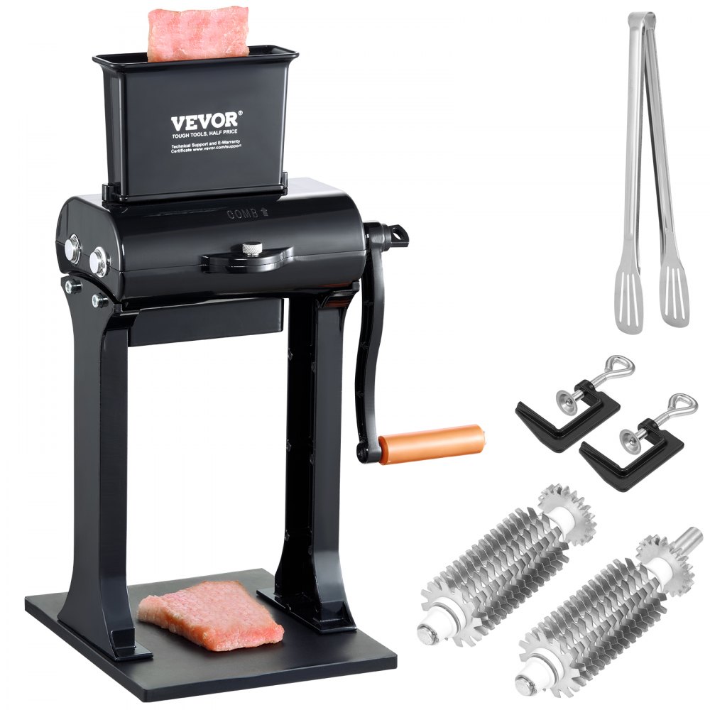 VEVOR Commercial Meat Tenderizer, Heavy Duty Stainless Steel Meat Tenderizer Machine, Quick and Easy Manual Operation Kitchen Tool, 5.8" Feed Port for Beef, Turkey, Chicken, Pork, Steak, and Fish - SDRNJ5YCYZLQQTAF7V0