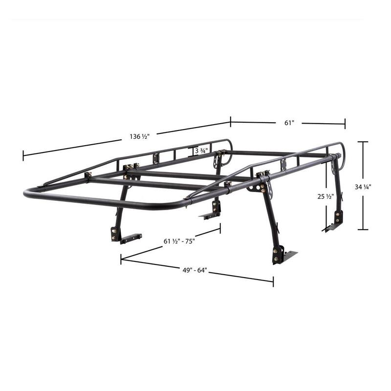 Elevate Outdoor Universal 800 lbs. Capacity Over-Cab Steel Truck Rack - UPUT-RACK-V2