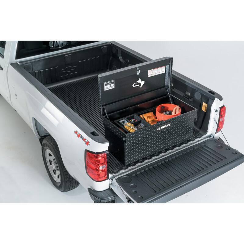 Husky 40.8 in. Matte Black Aluminum Full Size Chest Truck Tool Box - 102400-53-01