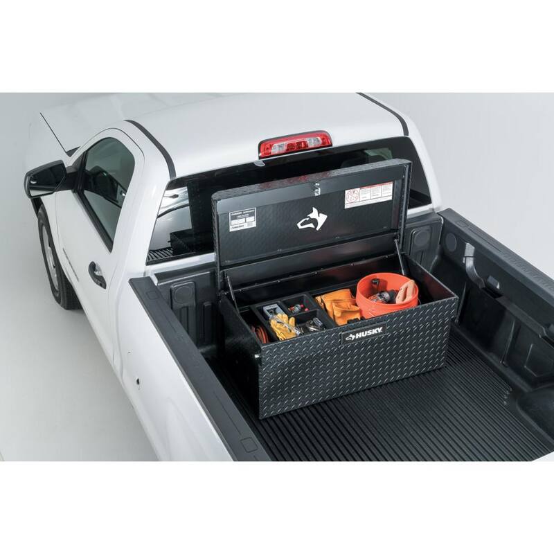 Husky 40.8 in. Matte Black Aluminum Full Size Chest Truck Tool Box - 102400-53-01