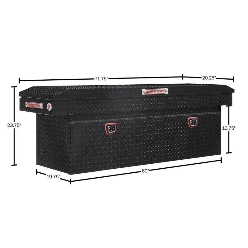 Weather Guard 72 in. Gloss Black Aluminum Full Size Deep Crossover Truck Tool Box - 123-5-04