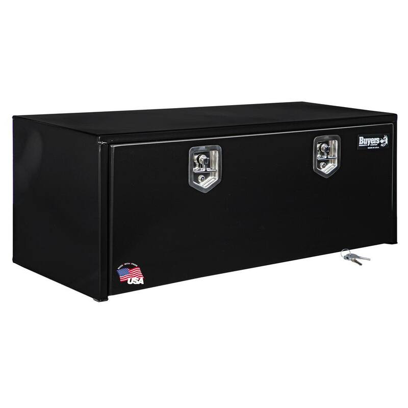 Buyers Products Company 18 in. x 18 in. x 48 in. Gloss Black Steel Underbody Truck Tool Box - 1702310
