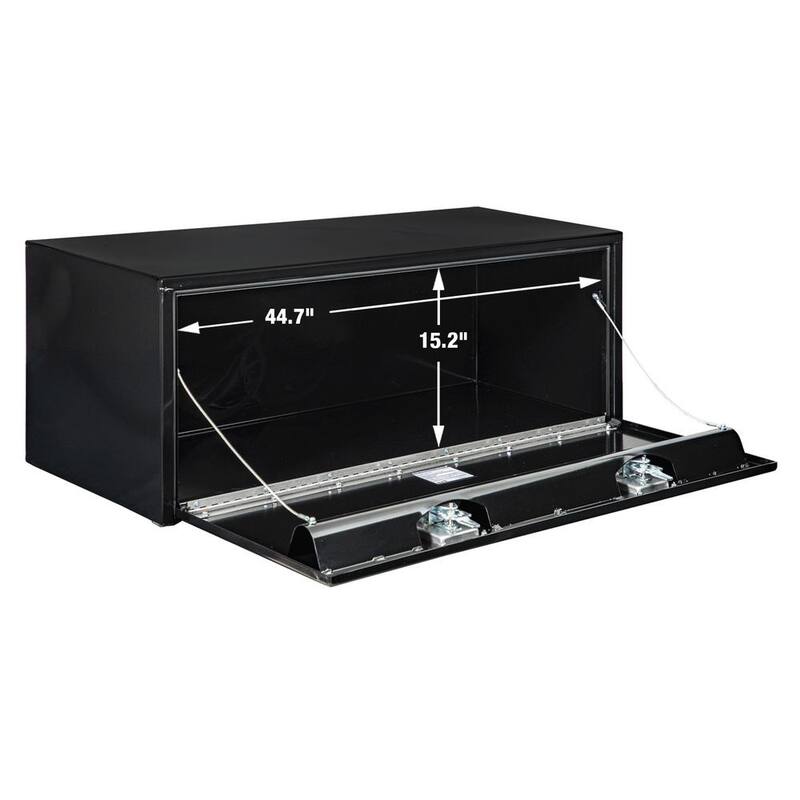 Buyers Products Company 18 in. x 18 in. x 48 in. Gloss Black Steel Underbody Truck Tool Box - 1702310