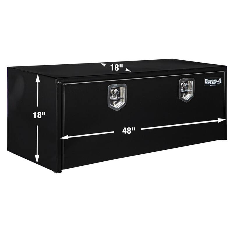 Buyers Products Company 18 in. x 18 in. x 48 in. Gloss Black Steel Underbody Truck Tool Box - 1702310