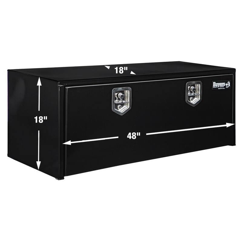 Buyers Products Company 18 in. x 18 in. x 48 in. Gloss Black Steel Underbody Truck Tool Box - 1702310