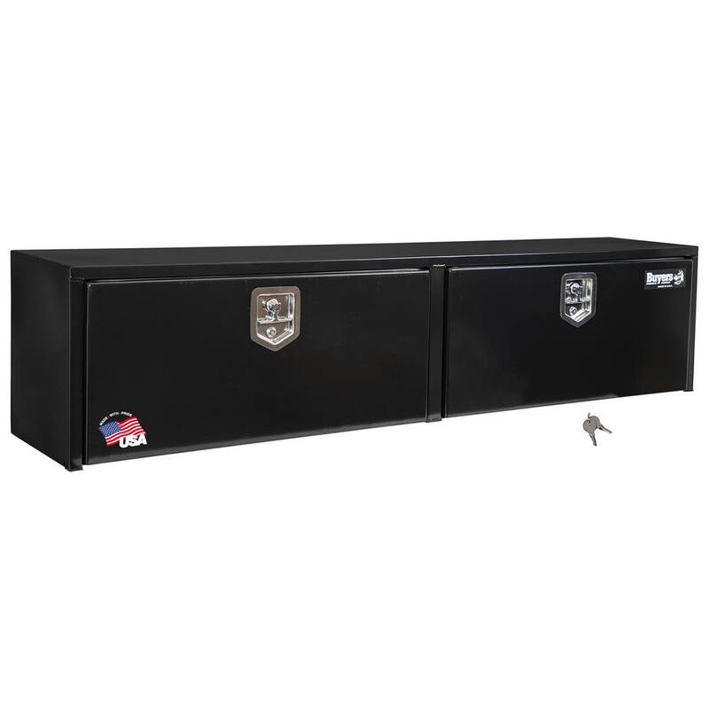 Buyers Products Company 88 Gloss Black Steel Full Size Top Mount Truck Tool Box - 1702950