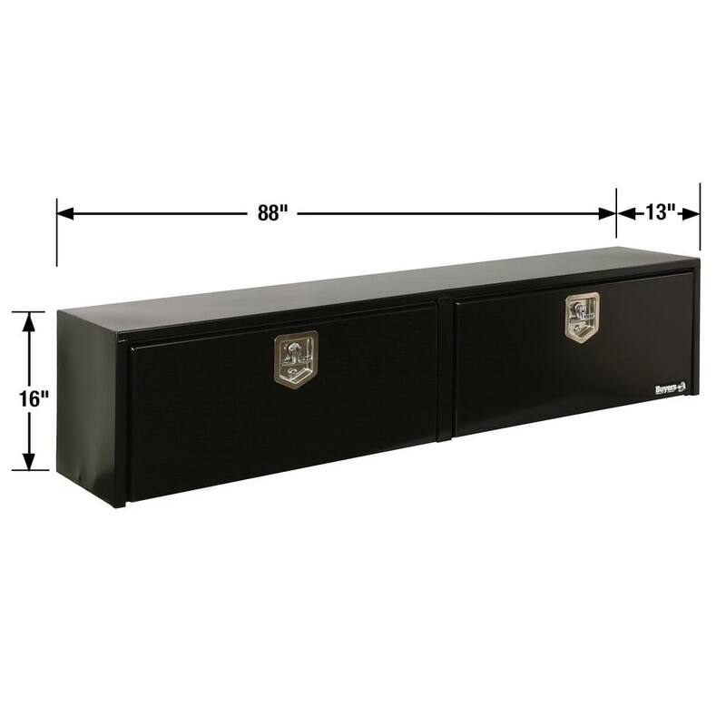 Buyers Products Company 88 Gloss Black Steel Full Size Top Mount Truck Tool Box - 1702950