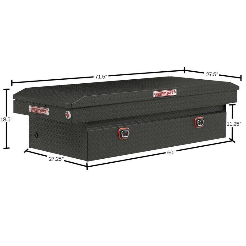 Weather Guard 72 in. Matte Black Aluminum Full Size Crossover Truck Tool Box - 117-52-04