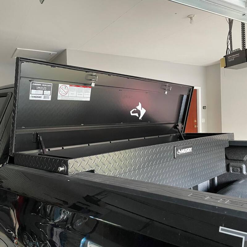 Husky 71.36 in. Matte Black Aluminum Full Size Crossbed Truck Tool Box - 102101-53-01