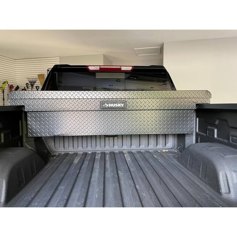 Husky 71.36 in. Matte Black Aluminum Full Size Crossbed Truck Tool Box - 102101-53-01