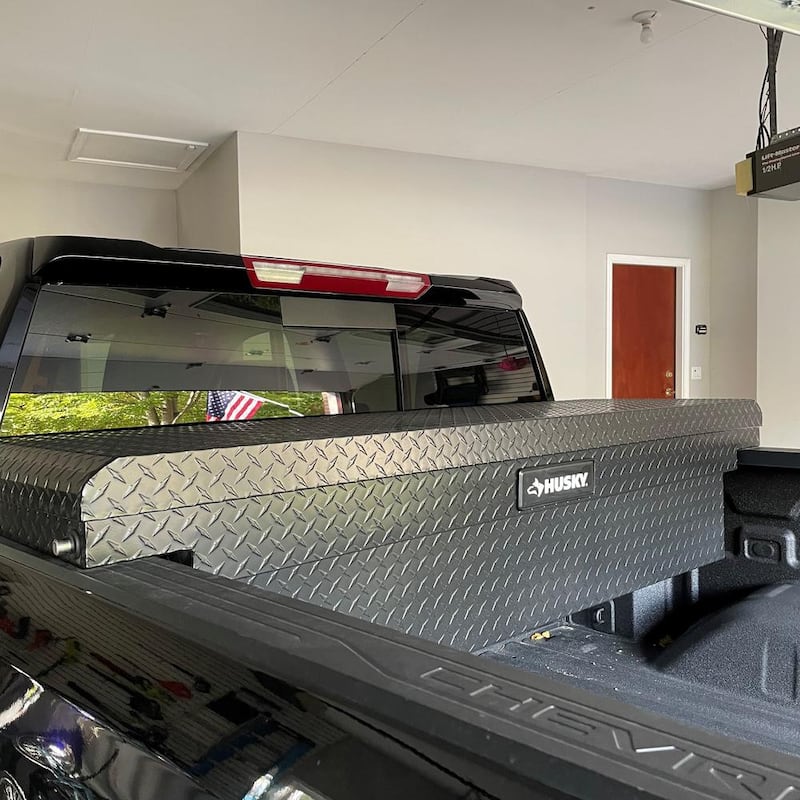 Husky 71.36 in. Matte Black Aluminum Full Size Crossbed Truck Tool Box - 102101-53-01