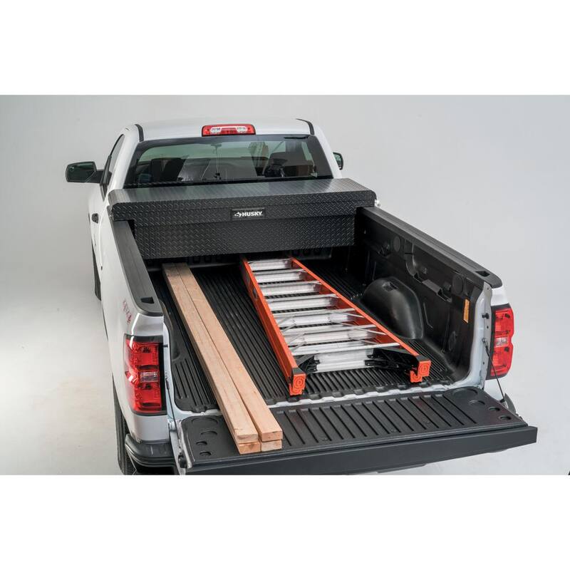 Husky 71.36 in. Matte Black Aluminum Full Size Crossbed Truck Tool Box - 102101-53-01