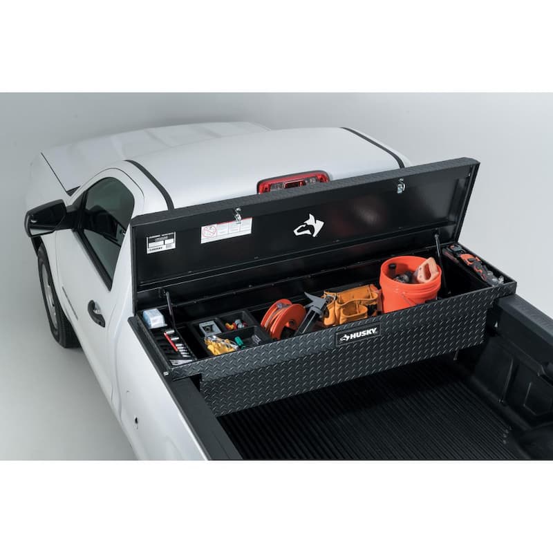 Husky 71.36 in. Matte Black Aluminum Full Size Crossbed Truck Tool Box - 102101-53-01