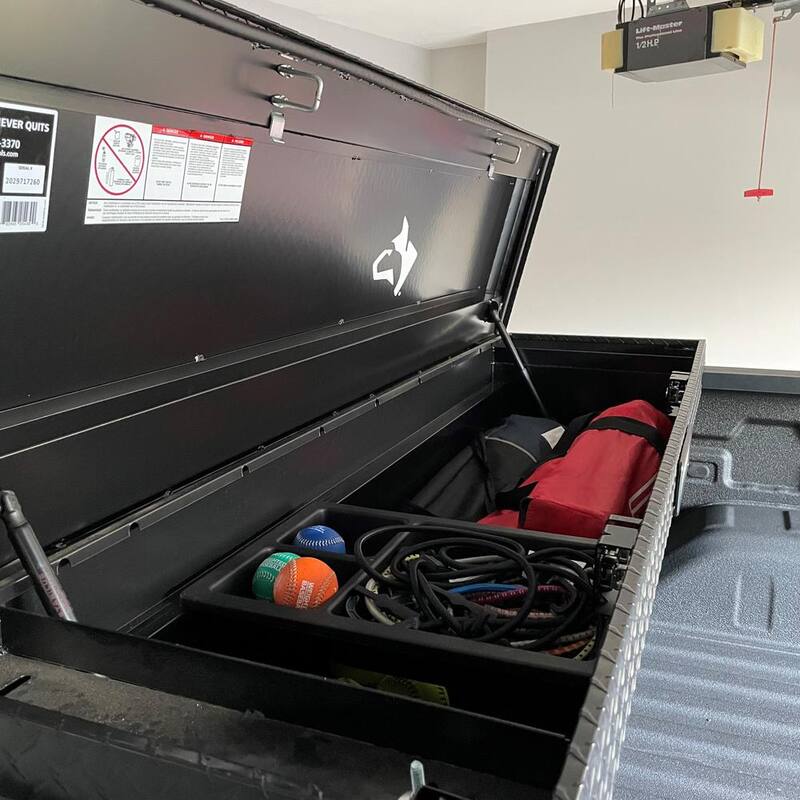 Husky 71.36 in. Matte Black Aluminum Full Size Crossbed Truck Tool Box - 102101-53-01