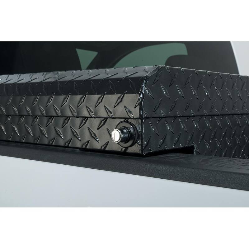 Husky 61.86 in. Matte Black Aluminum Low Profile Mid-Size Crossbed Truck Tool Box - 102102-53-01