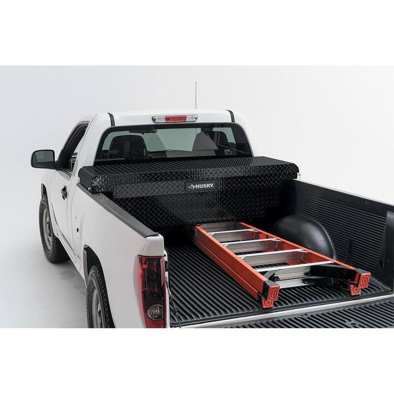 Husky 61.86 in. Matte Black Aluminum Low Profile Mid-Size Crossbed Truck Tool Box - 102102-53-01