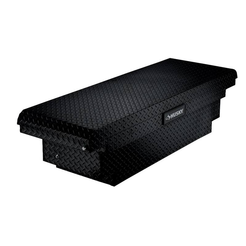 Husky 61.86 in. Matte Black Aluminum Low Profile Mid-Size Crossbed Truck Tool Box - 102102-53-01
