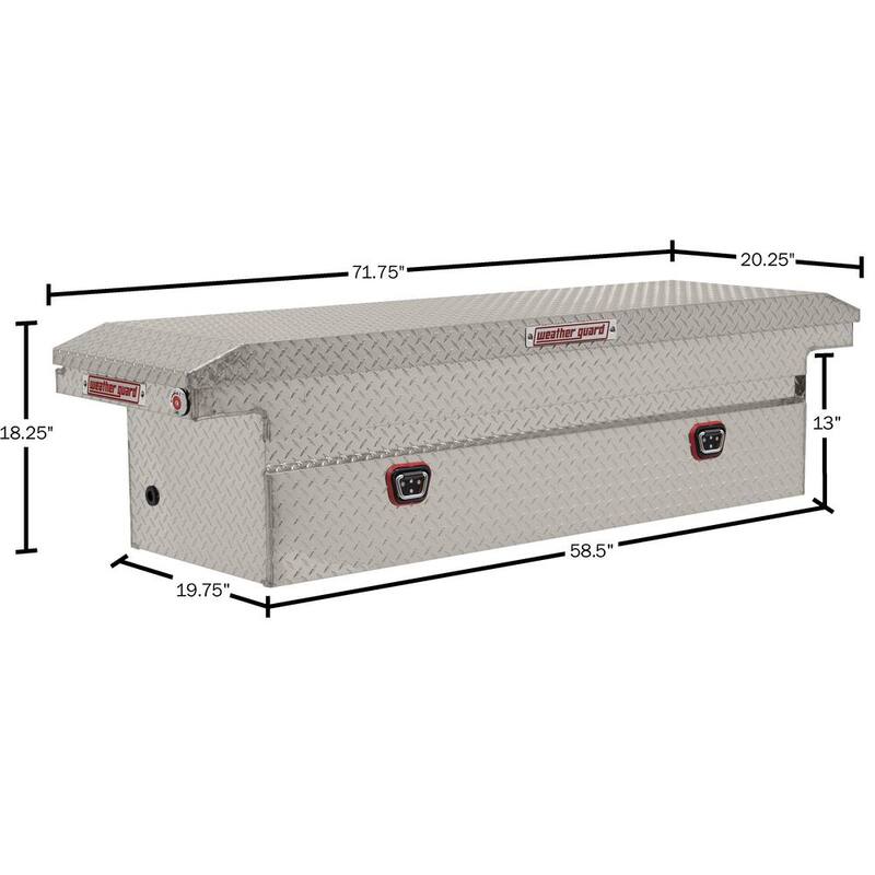 Weather Guard 72 in. Diamond Plate Aluminum Full Size Low Profile Crossover Truck Tool Box - 121-0-04