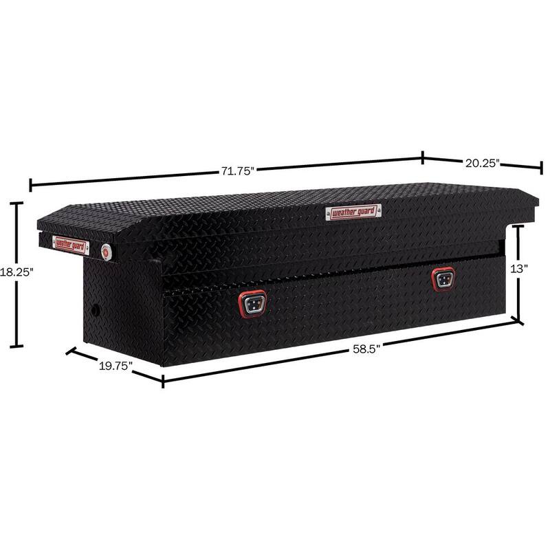 Weather Guard 72 in. Gloss Black Aluminum Full Size Low Profile Crossover Truck Tool Box - 121-5-04