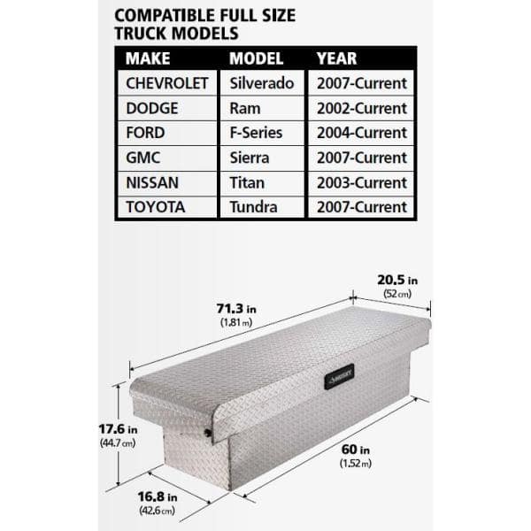 Husky 71.36 in. Diamond Plate Aluminum Full Size Crossbed Truck Tool Box - 102100-9-01