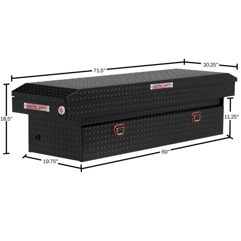 Weather Guard 72 in. Gloss Black Aluminum Full Size Crossover Truck Tool Box - 127-5-04