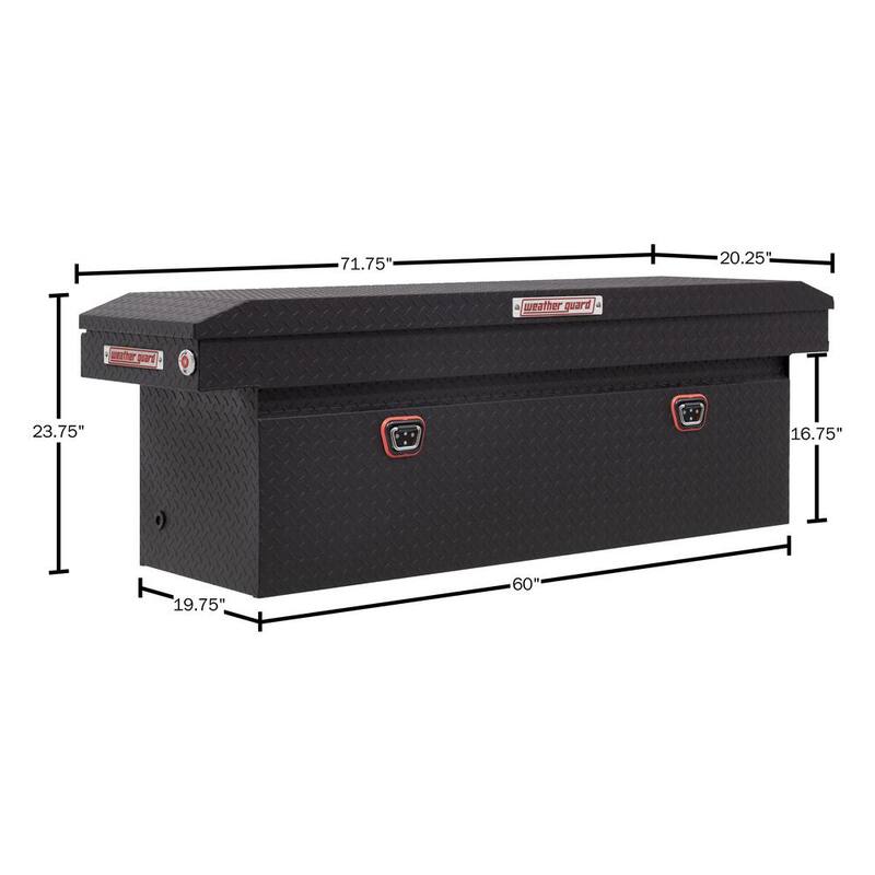 Weather Guard 72 in. Matte Black Aluminum Full Size Deep Crossover Truck Tool Box - 123-52-04