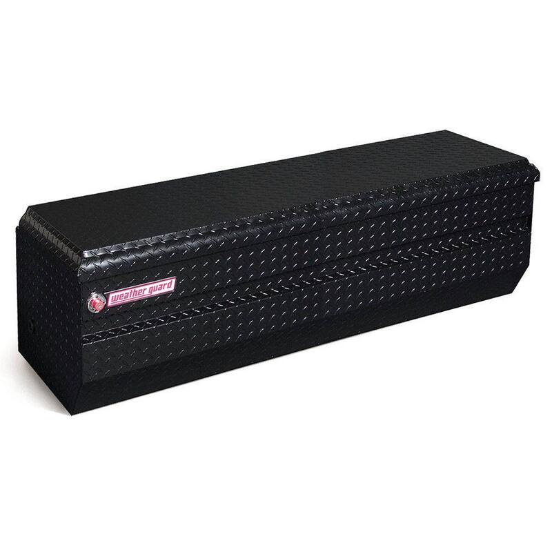 Weather Guard 55 in. Gloss Black Aluminum Full Size Chest Truck Tool Box - 654-5-01